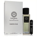 Elegant Woods Collection Natural North Star 3.4 oz unisex EDP. Clear glass bottle, black cap, sleek mini refillable spray.