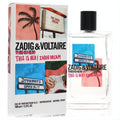 Zadig & Voltaire This Is Her! Zadig Dream 3.4 oz EDP. Clear bottle with vibrant street art label, next to its matching box.