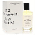 Luxurious Thomas Kosmala No 2 Seve Nouvelle unisex Eau de Parfum, 3.4 oz. Clear bottle with golden liquid, beside its elegant white box.