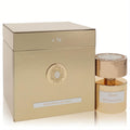Exquisite gold Tiziana Terenzi Sirrah Extrait De Parfum bottle with ornate cap, alongside its luxury presentation box.