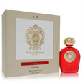 Tiziana Terenzi Tuttle 3.4 oz unisex extrait de parfum. Luxurious red glass bottle with gold cap and elegant beige box.