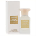Tom Ford Eau De Soleil Blanc 50ml EDT. Elegant frosted glass bottle with gold label, paired with its crisp white box.