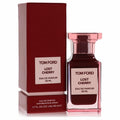Elegant Tom Ford Lost Cherry 50ml Eau De Parfum spray in a rich burgundy glass bottle with a clear cap and matching box.