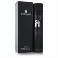 Powerful Trojan for Men 3.4 oz Eau De Toilette. Sleek matte black bottle and box with iconic silver Spartan helmet logo.