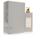 Luxurious Trussardi Walking in Porta Venezia 3.4 oz EDP spray in a sleek grey bottle with a distinctive gold greyhound cap and matching box.