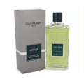 Guerlain Vetiver 6.8 oz Eau De Toilette spray: clear bottle with vibrant green liquid, sleek dark cap, and elegant gray box.