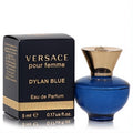 Versace Dylan Blue mini EDP 0.17 oz. Elegant deep blue bottle with gold Medusa cap and matching navy box.