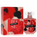 Victoria's Secret Hardcore Rose 1.7 oz EDP. Edgy red & black floral art adorns the pink faceted bottle & matching box.