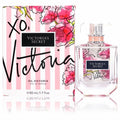 Victoria's Secret XO Victoria 1.7 oz Eau de Parfum. Clear bottle with flirty pink floral art, matching striped box.