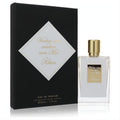 Sophisticated Kilian Voulez-vous coucher avec Moi 1.7 oz EDP spray. Clear bottle with gold cap and black box, featuring elegant gold lettering.