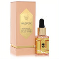 Wildfox 0.5 oz women's perfume oil in a chic clear glass dropper bottle with gold label, presented with its elegant peach and gold box.