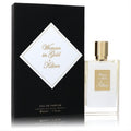 Elegant clear glass bottle with gold cap, luxurious black box with white diamond label for Woman in Gold by Kilian 1.7 oz EDP.