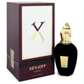 Luxurious Xerjoff Opera 1.7 oz EDP. Elegant black bottle with a gold ornate cap, beside its rich burgundy and gold box.