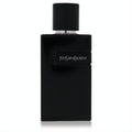 Experience YSL Y Le Parfum men's fragrance: a sleek 3.3 oz matte black bottle with silver accents and prominent white logo.