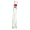Kenzo Flower 1.7 oz EDT tester. Iconic clear glass bottle with a vibrant red poppy and elegant green stem.