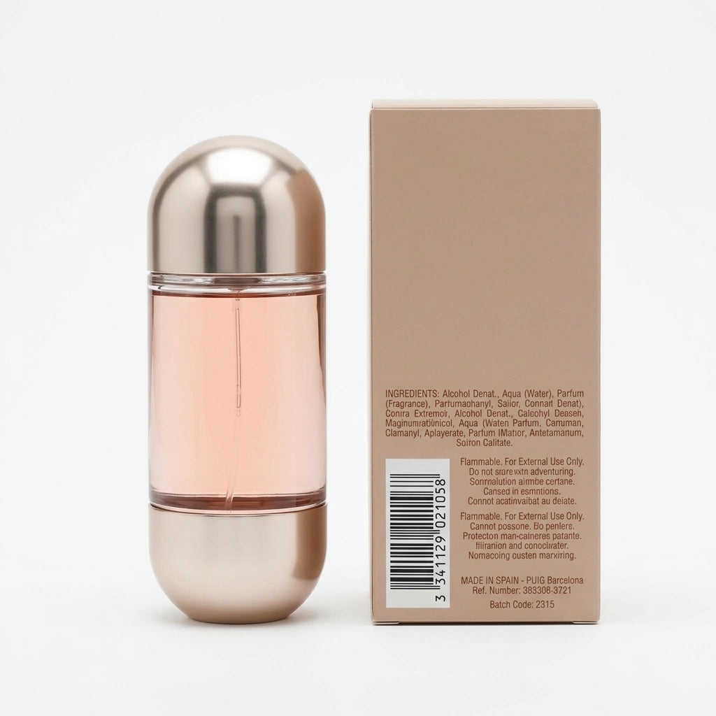 Perfume bottle and packaging — Studio - Back View | Generated by Modelize