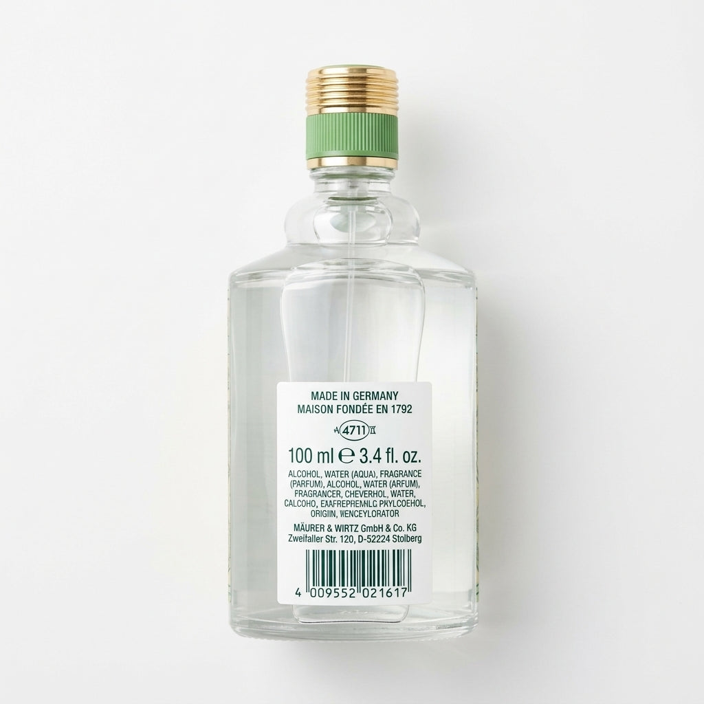 Fragrance / Eau De Cologne — Flat Lay - Back | Generated by Modelize