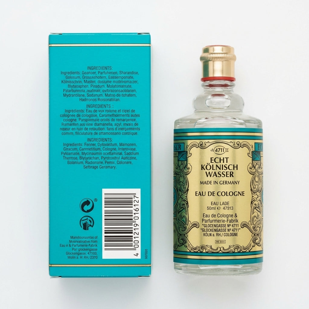 Fragrance / Eau De Cologne — Flat Lay - Back | Generated by Modelize