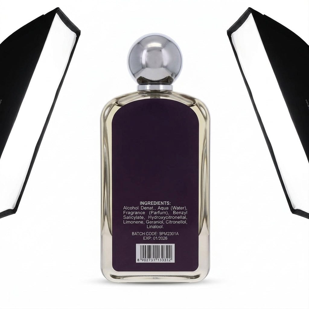 Perfume — Studio - Back View | Generated by Modelize