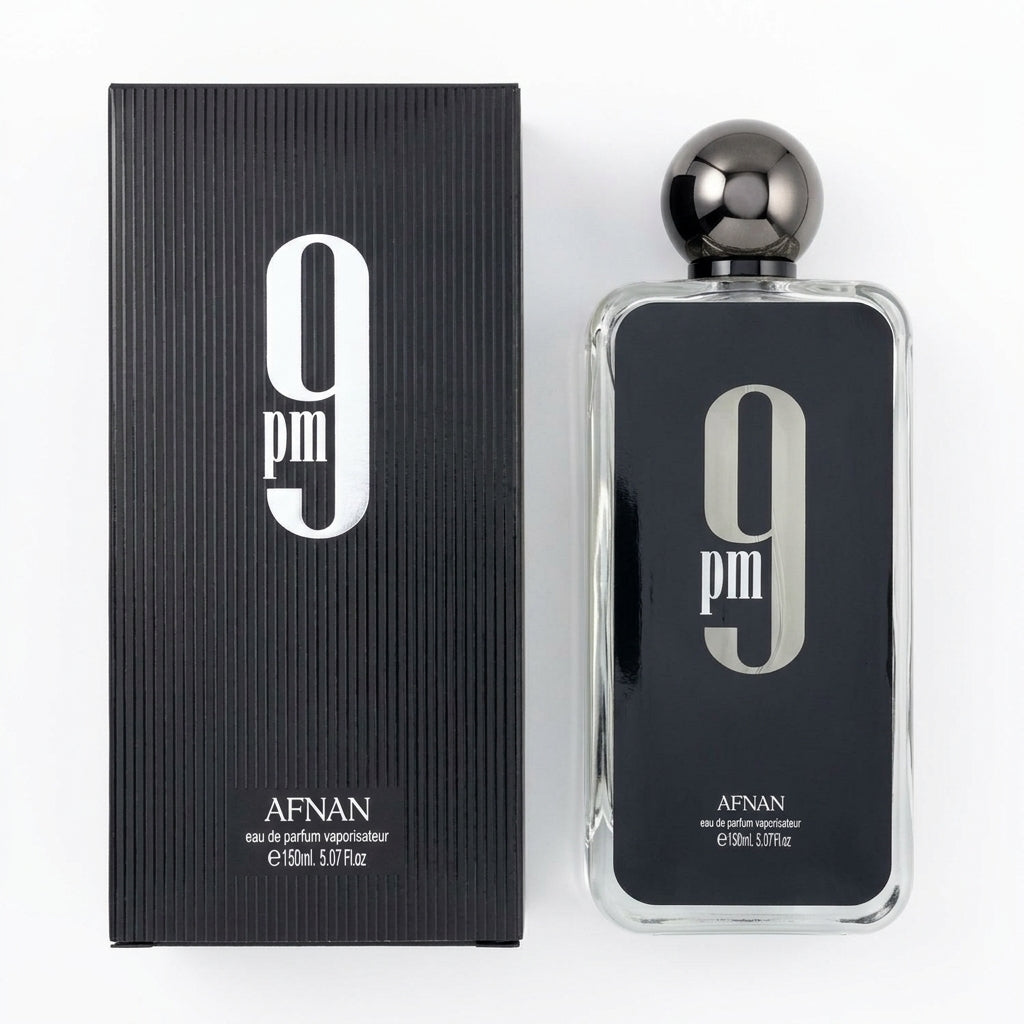Fragrance bottle and packaging — Flat Lay - Front | Generated by Modelize