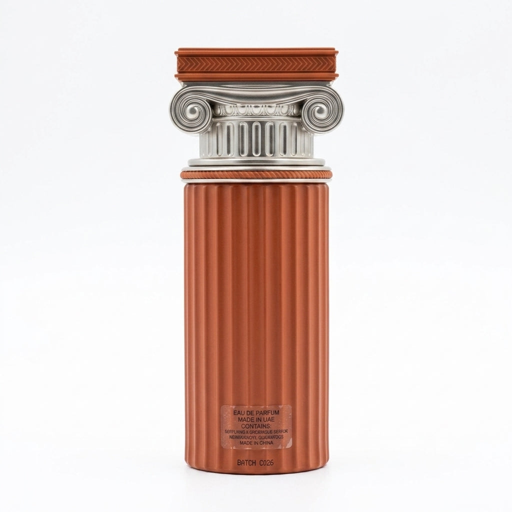 Perfume bottle and packaging — Studio - Back View | Generated by Modelize