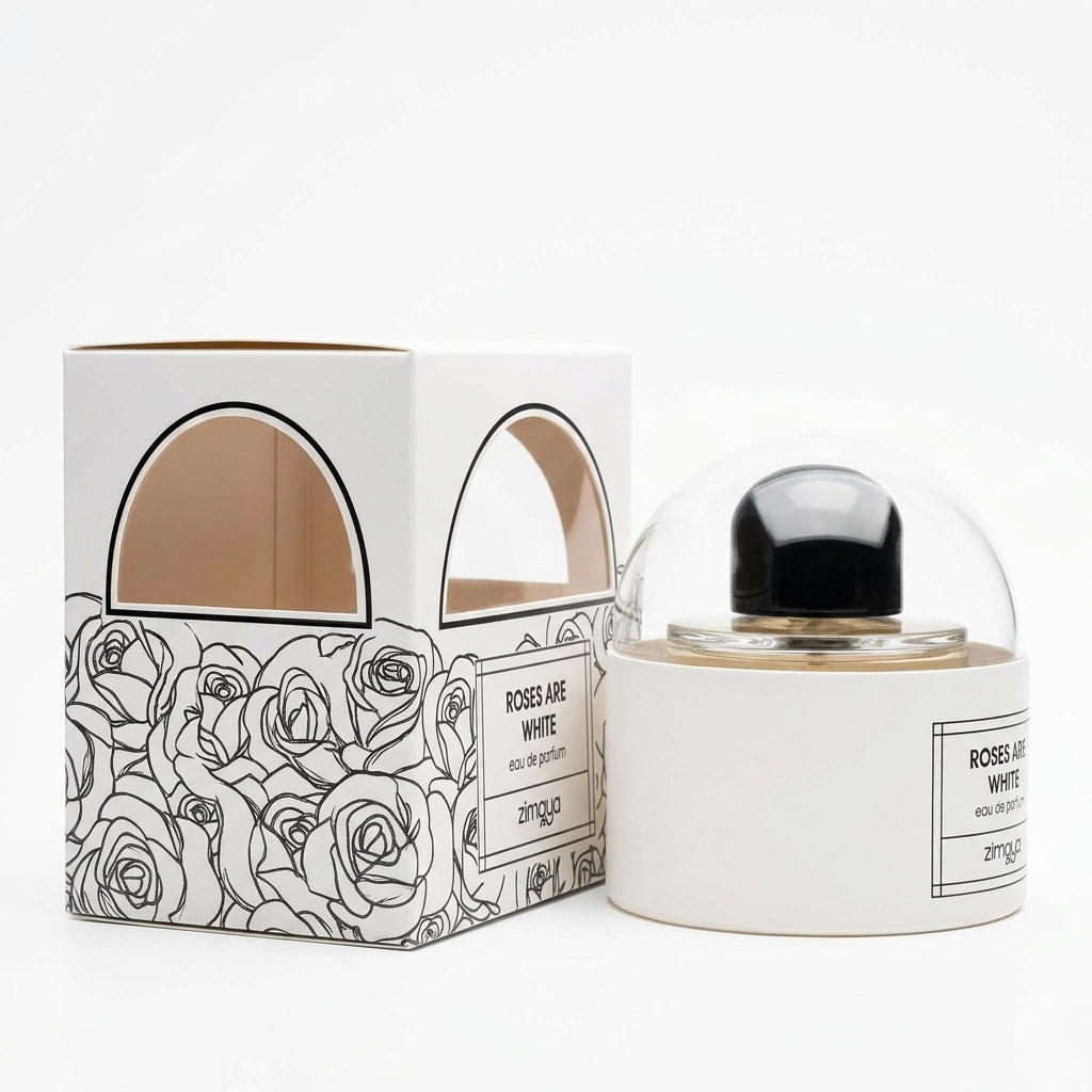 Fragrance bottle and packaging — Studio - Side View | Generated by Modelize