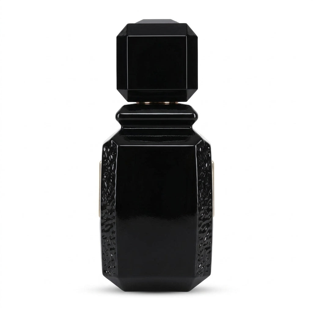 Fragrance bottle and packaging — Studio - Side View | Generated by Modelize