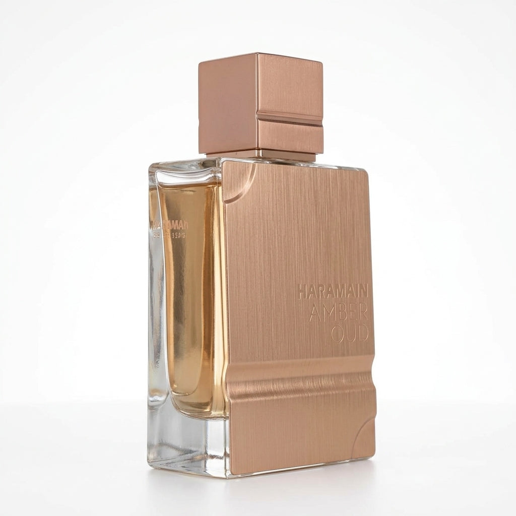 Perfume bottle and packaging — Studio - Side View | Generated by Modelize
