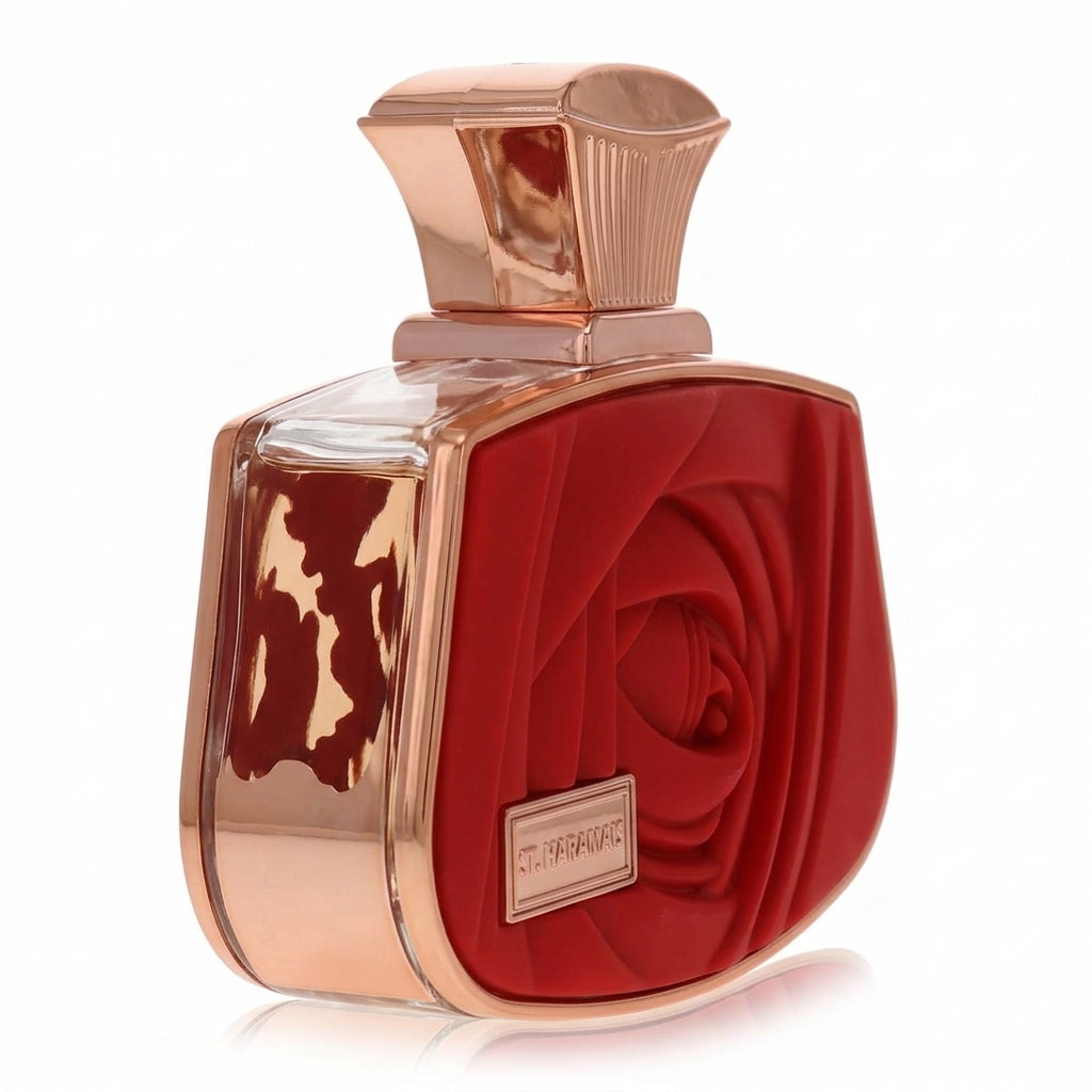 Perfume Bottle and Packaging — Studio - Side View | Generated by Modelize