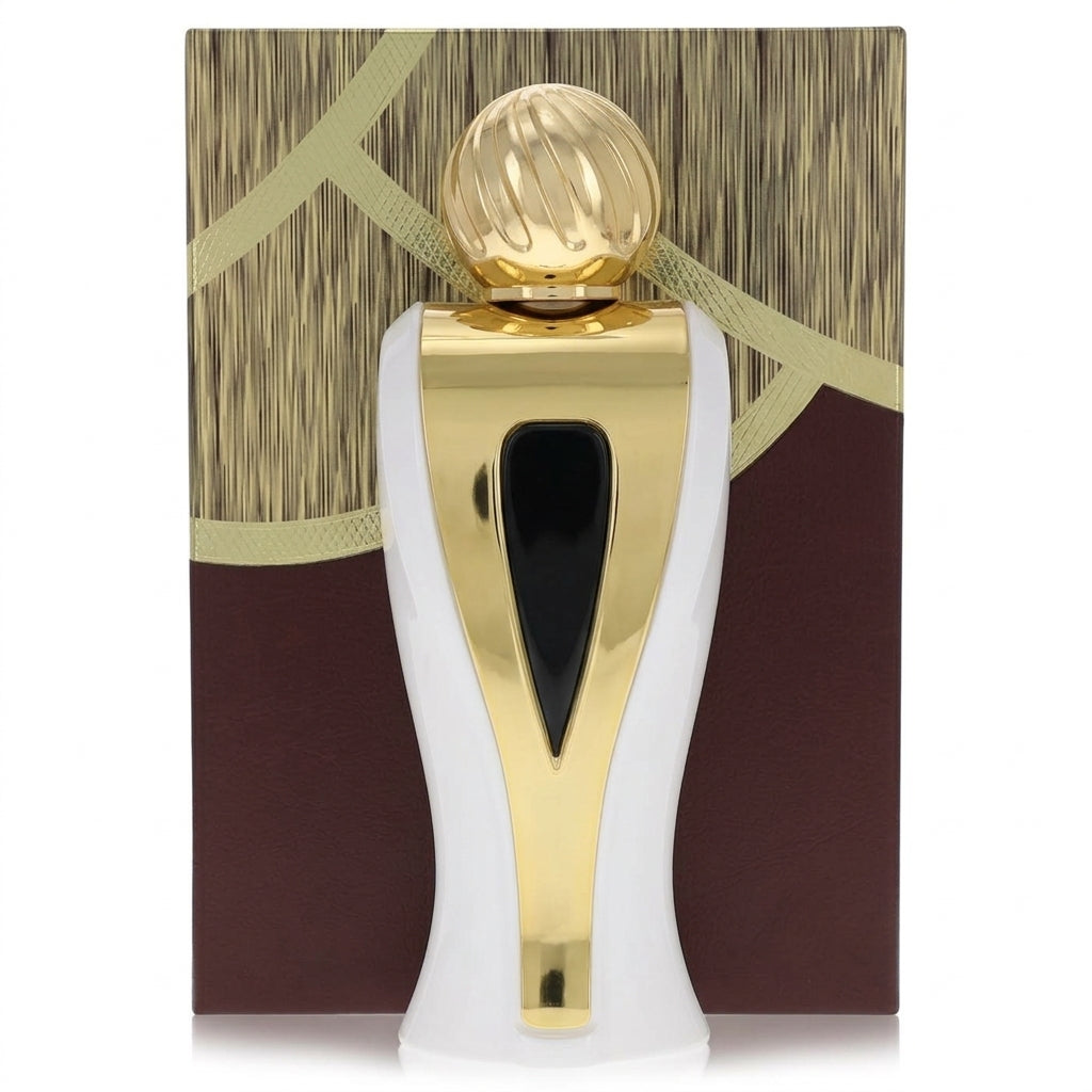 Perfume bottle and packaging — Studio - Back View | Generated by Modelize