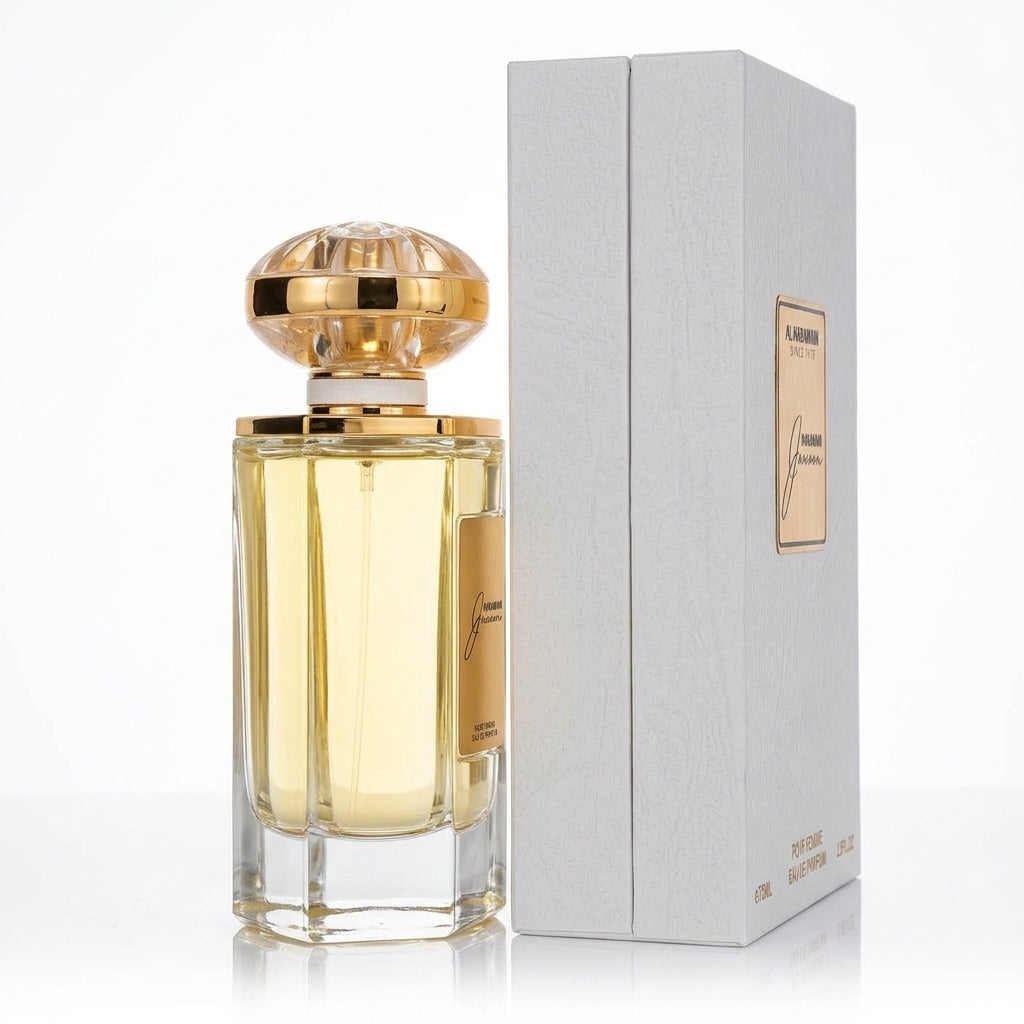 Perfume and Box Set — Studio - Side View | Generated by Modelize