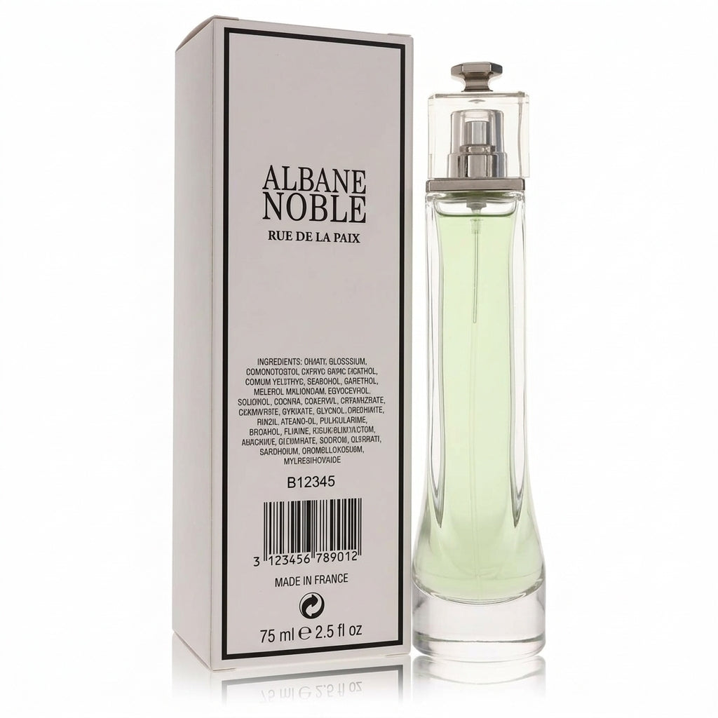 Perfume bottle and packaging box — Studio - Back View | Generated by Modelize