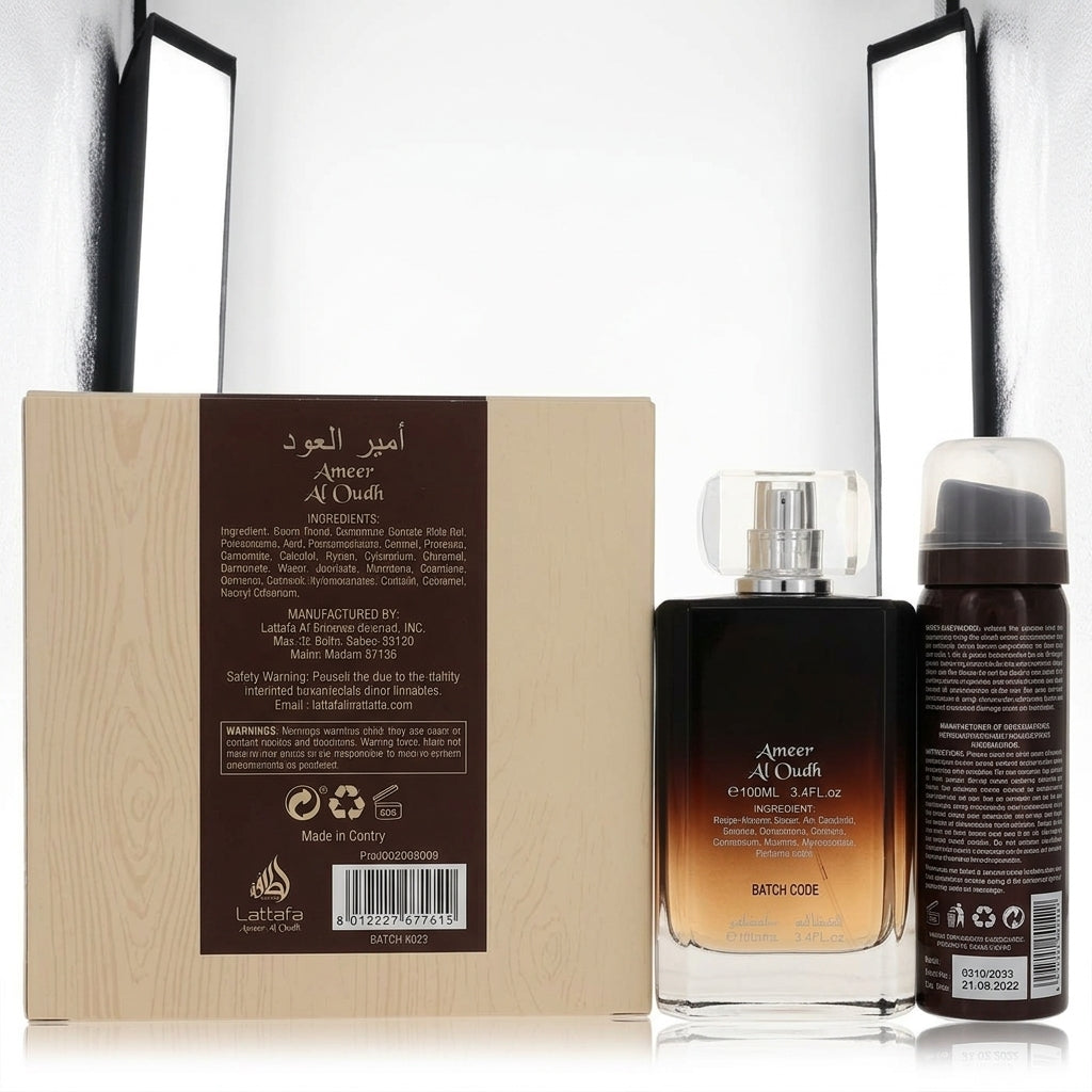 Fragrance Gift Set — Studio - Back View | Generated by Modelize