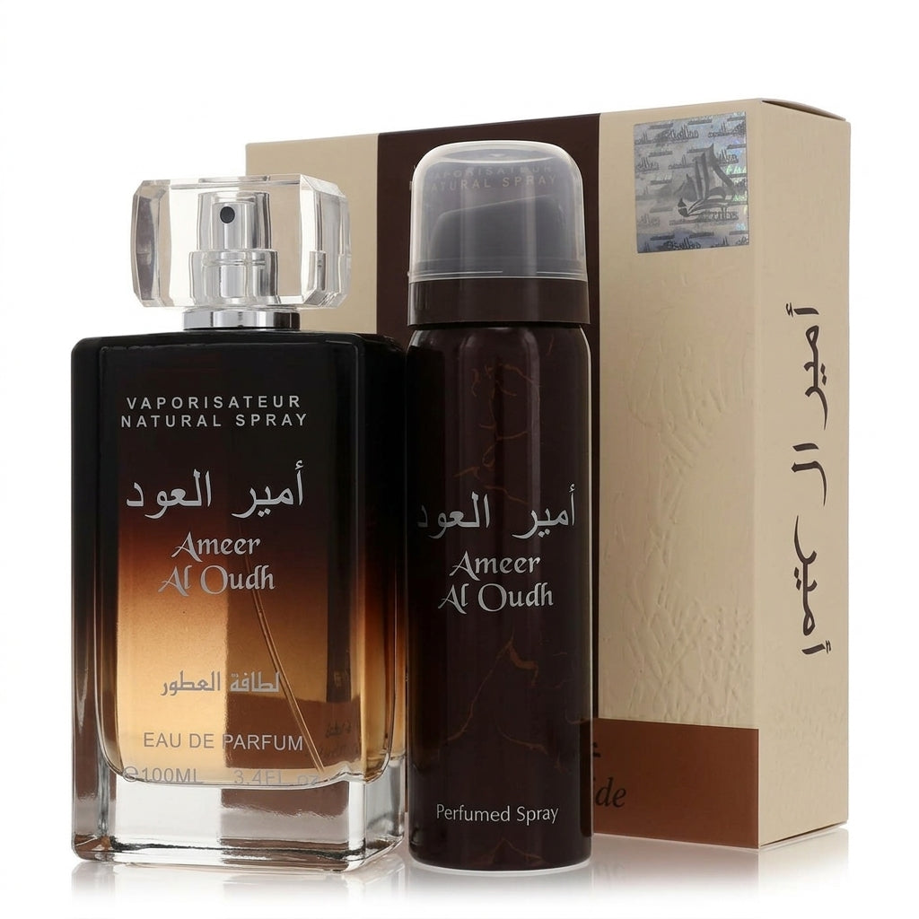 Fragrance Gift Set — Studio - Side View | Generated by Modelize