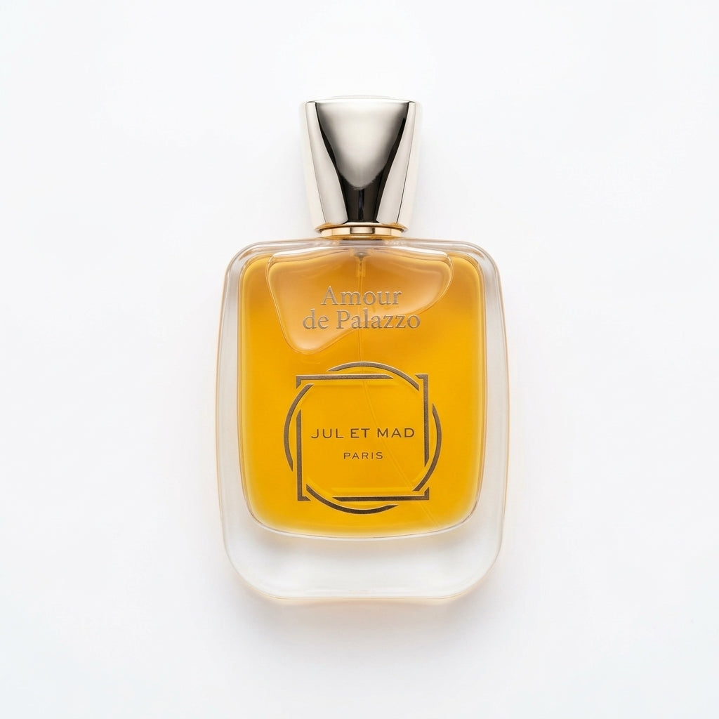 Luxury perfume bottle — Flat Lay - Back | Generated by Modelize