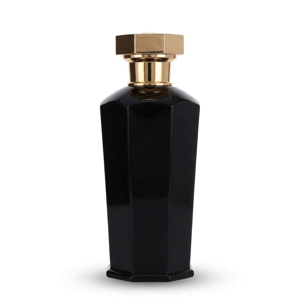 Fragrance bottle and packaging — Studio - Back View | Generated by Modelize