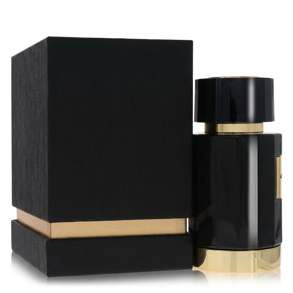 Fragrance bottle and packaging — Studio - Side View | Generated by Modelize