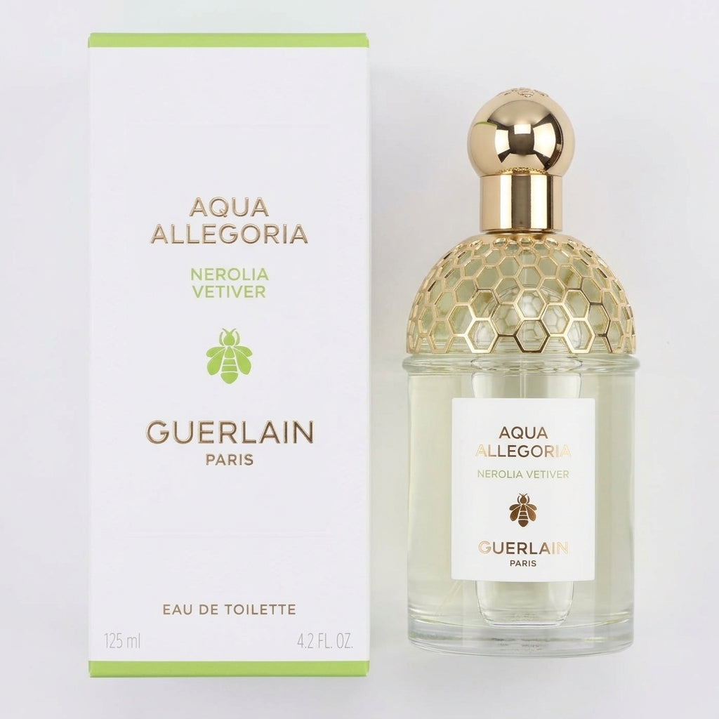Fragrance bottle and packaging — Flat Lay - Front | Generated by Modelize