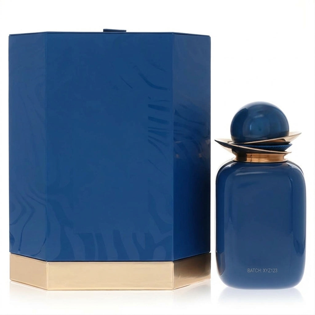Perfume bottle and packaging — Studio - Back View | Generated by Modelize