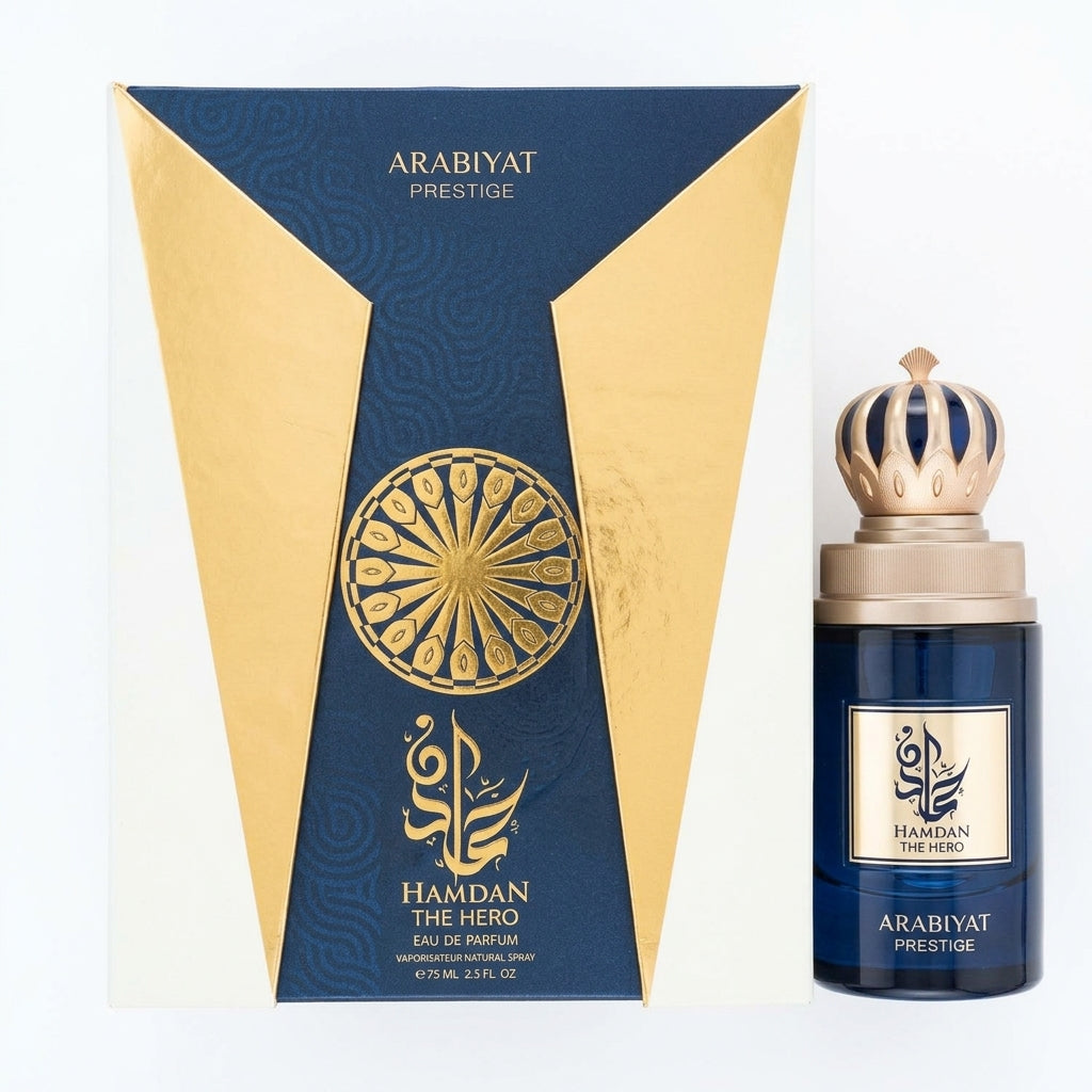Fragrance Bottle and Box — Flat Lay - Front | Generated by Modelize