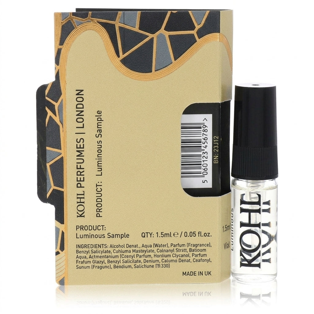 Miniature perfume spray with sample card — Studio - Back View | Generated by Modelize