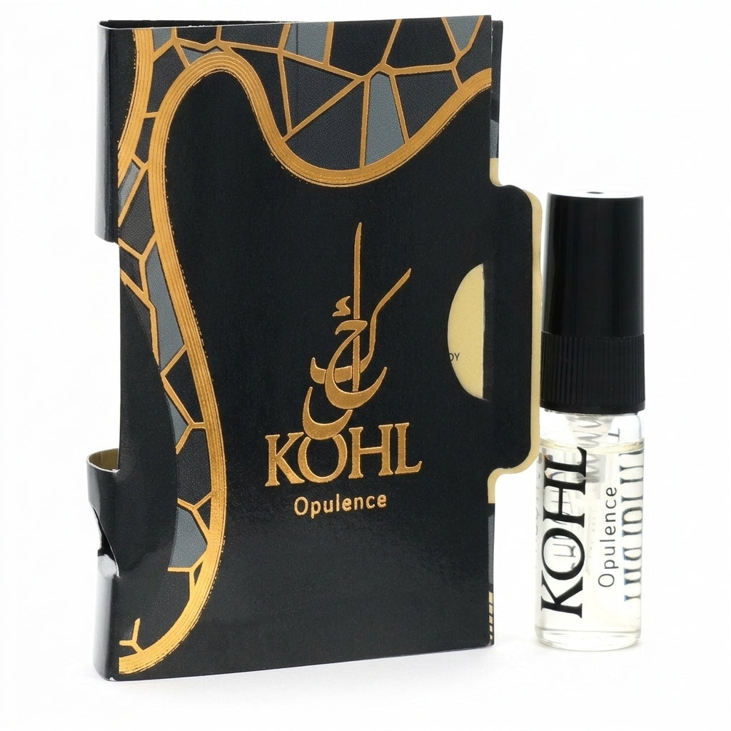 Perfume miniature and carded sleeve — Studio - Clean | Generated by Modelize