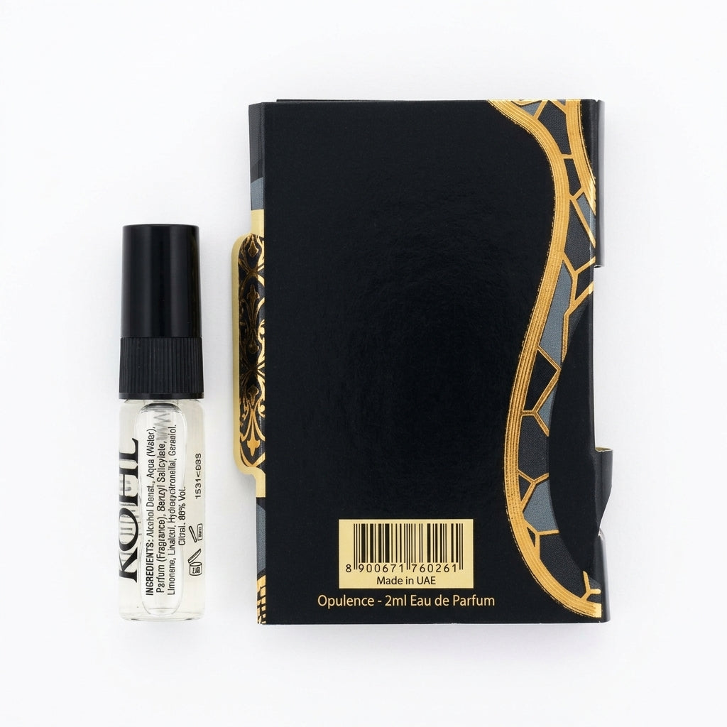 Fragrance Mini Spray — Flat Lay - Back | Generated by Modelize