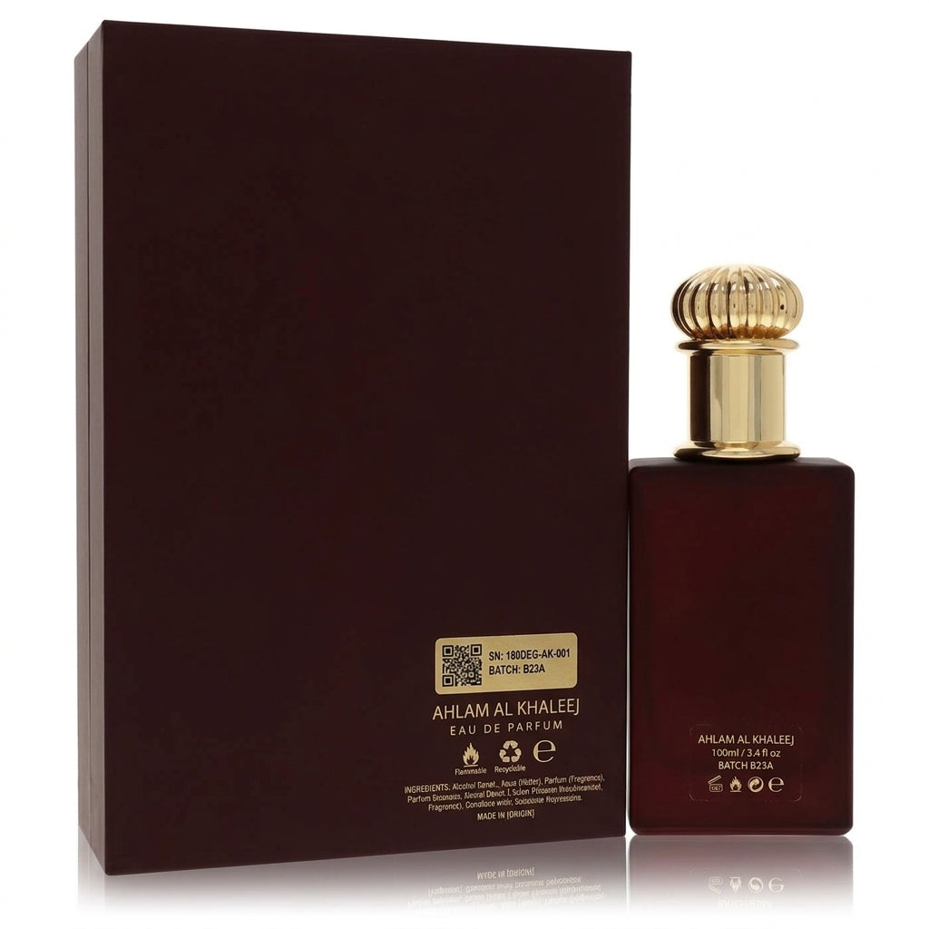 Perfume bottle and presentation box — Studio - Back View | Generated by Modelize
