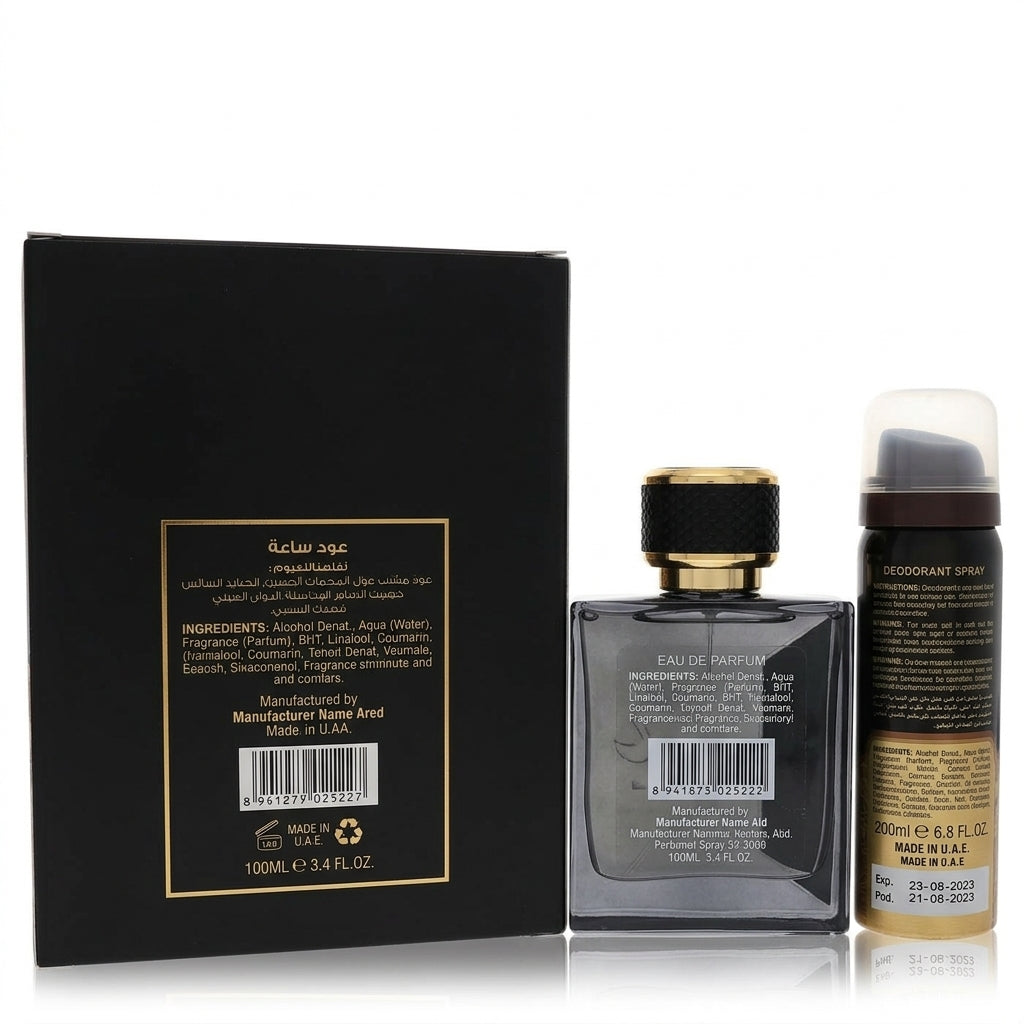 Fragrance Gift Set — Studio - Back View | Generated by Modelize