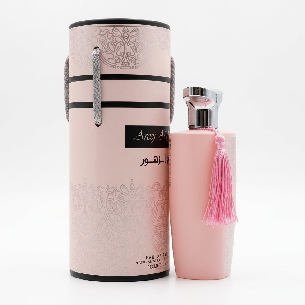 Perfume and cylindrical packaging — Studio - Side View | Generated by Modelize