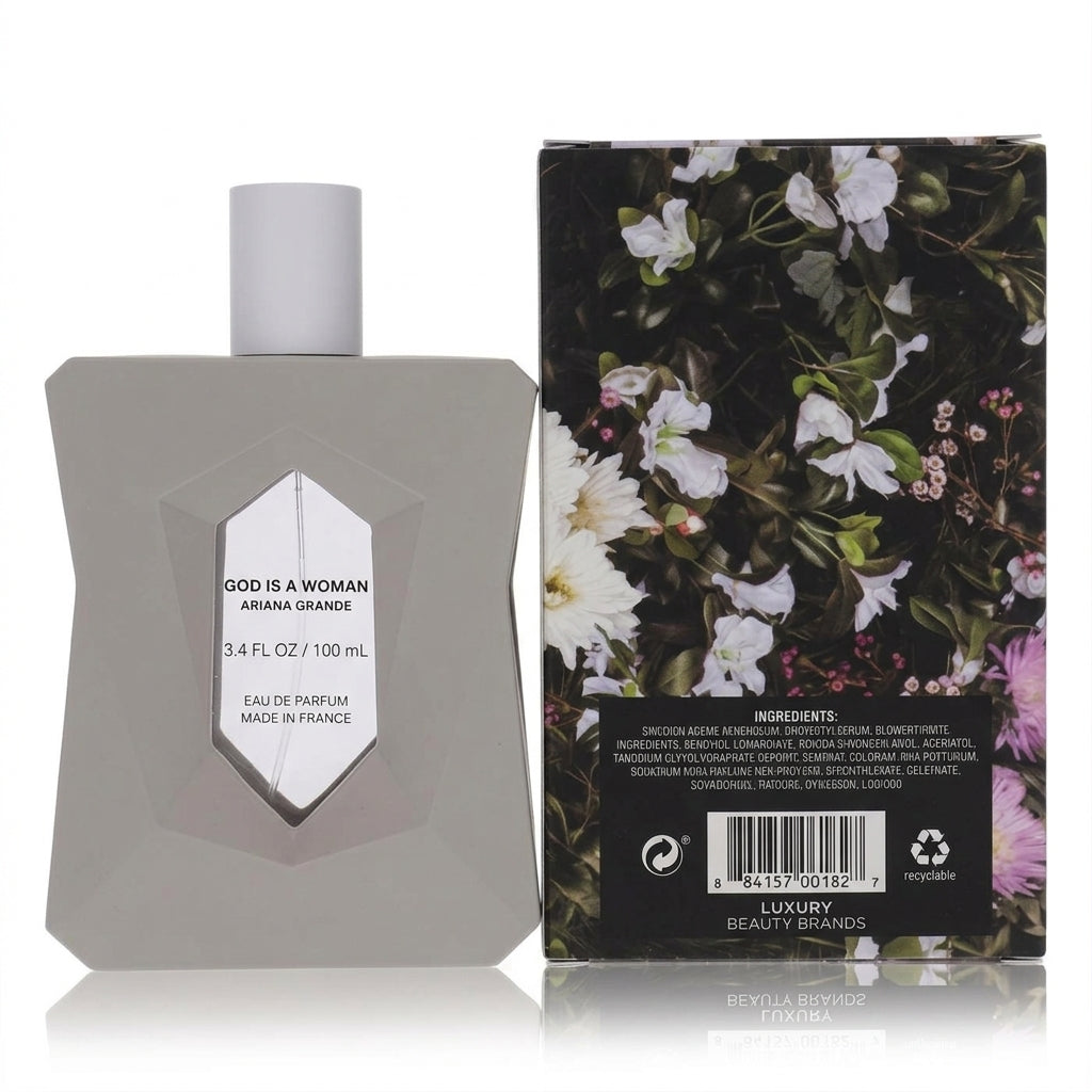 Perfume bottle and packaging — Studio - Back View | Generated by Modelize