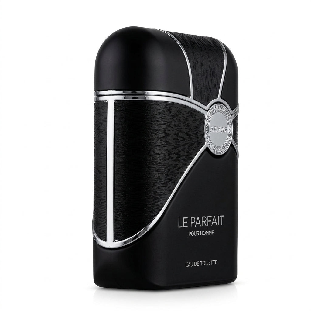 Men's fragrance bottle — Studio - Side View | Generated by Modelize