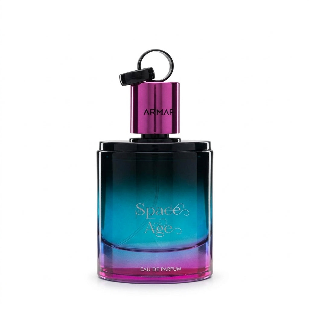 Fragrance bottle and packaging — Studio - Side View | Generated by Modelize