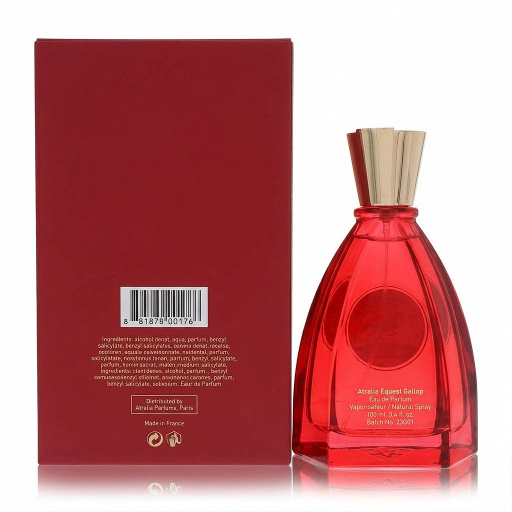 Fragrance bottle and packaging — Studio - Back View | Generated by Modelize